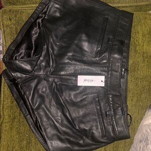 Nasty Gal Dark Faux Leather Shorts